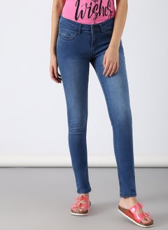 Buy Casual Skinny Fit Jeans Blue in Saudi Arabia
