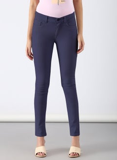 Buy Casual Straight Fit Jeans Dark Blue in UAE