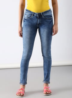 اشتري Casual Skinny Fit Jeans Dark Blue في الامارات