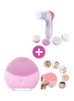 Buy Silicone Ultrasonic Facial Cleanser Brush And 5 In 1 Care Massager Multicolor in Egypt