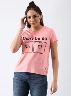 اشتري Regular Fit Casual T-Shirt Putty Pink في الامارات