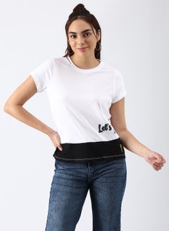 اشتري Regular Fit Casual T-Shirt White في الامارات