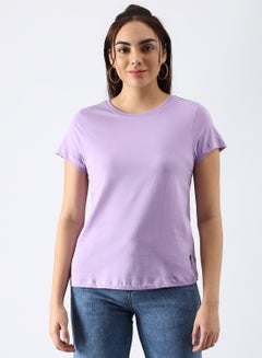 Buy Regular Fit Casual T-Shirt Lavender in UAE