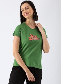 Buy Regular Fit Casual T-Shirt Green in UAE