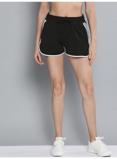 Buy Solid Regular Fit Sports Shorts Jet Black in UAE