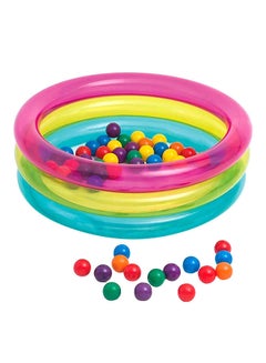 Buy Inflatable Classic 3-Ring Baby Ball Pit With 50 Colorful 2½" (6.5Cm) Fun Ballz 86x25cm in Saudi Arabia