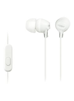 Buy MDR-EX15AP In-ear Wired Headphones with Mic and Line Control White in Saudi Arabia