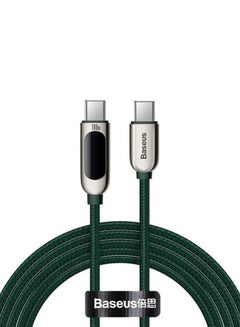 Buy USB C 100W Cable LED Display USB Type C Cable For iPhone 15 Pro/Max,Plus,iPad Pro, MacBook, Xiaomi 10,Huawei, Samsung 5A Fast Charging Charger USBC USB-C Data Cable Type-C Wire Cord (2M,Green) Green in UAE