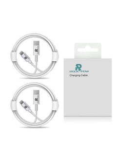 اشتري 2 Pack 20W Fast Charger USB-C to Lightning Charging Cable (Apple MFi Certified) 1m for iPhone 14 13 13 Pro 12 Pro Max 12 11 X XS XR 8 Plus, AirPods Pro White في الامارات