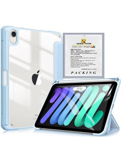 Buy Protective Flip Cover For Apple iPad Mini6 with Pencil Holder Blue in UAE