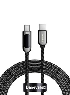Buy USB C 100W Cable LED Display USB Type C Cable For iPhone 15 Pro/Max,Plus,iPad Pro, MacBook, Xiaomi 10,Huawei, Samsung 5A Fast Charging Charger USBC USB-C Data Cable Type-C Wire Cord (2M,Black) Black in UAE
