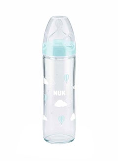 Buy New Classic Glass Baby Bottle 240 ml With Teat 0m+ in UAE