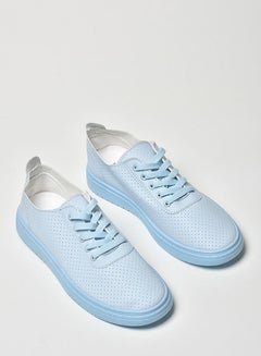 Buy Women's Lace-Up Low Top Sneakers Light Blue in Saudi Arabia