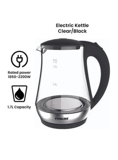 Buy Glass Electric Kettle 1.7 L 2200.0 W NK323G Clear/Black in UAE