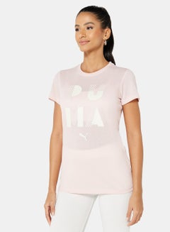Buy Performance Branded Training T-Shirt Light Pink in UAE