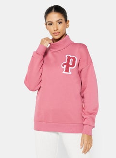 Buy Team Turtleneck Sweatshirt Pink in UAE