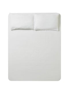 Buy Essential Bedsheet Set Microfiber White 229x254cm in UAE