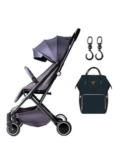 Buy Travel Lite  Stroller SLD With Cover Carry Bag And Diaper Bag With USB, 0-3 Years-Grey in UAE