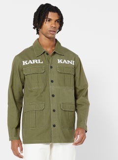 Buy Retro Utility Shirt Jacket Green in Saudi Arabia