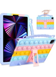 Buy Stylish Shockproof Stress Release Push Pop Fidget Toy Case Cover For Apple iPad Pro 11 (2018/2020/2021) With Pencil Holder Multicolour in UAE