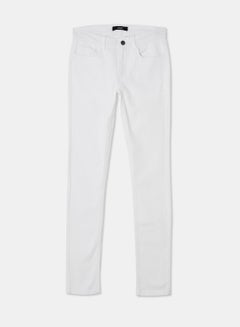 Buy Casual Skinny Fit Jeans White/Ecru in Saudi Arabia