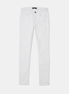 Buy Casual Skinny Fit Jeans White/Ecru in UAE