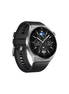 Buy Watch GT 3 Pro SmartWatch Heart Rate & Blood Oxygen Monitoring Light Titanium Case With Fluoroelastomer StrapWatch Black in Egypt