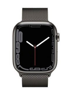 Buy Watch Series 7 GPS + Cellular, 45mm Graphite Stainless Steel Case with Milanese Loop Graphite in Saudi Arabia