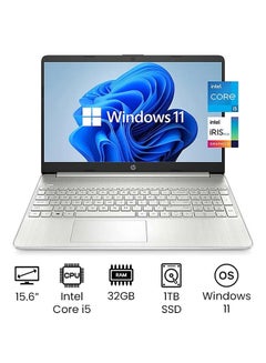 Buy Newest Slim 15-DY2093WM Professinal & Business Laptop With 15.6-Inch FHD Display, Core i5-1135G7 Processor/32GB DDR4 RAM/1TB SSD/Intel Iris Plus Graphics/Windows 11 English/Arabic Silver in UAE