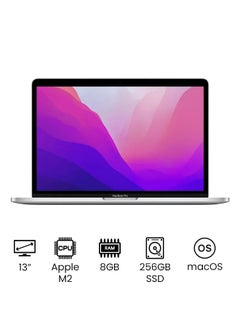 Buy MacBook Pro MNEP3 13-Inch Display : Apple M2 chip with 8-core CPU and 10-core GPU, 256GB SSD- English Arabic Keyboard Silver in UAE