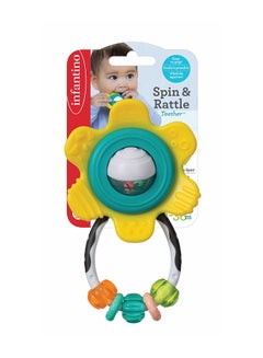Buy Spin And Rattle Realistic Look Soothing Baby Teether BPA Free, Multicolour - IN216314 in UAE