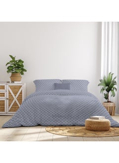Buy Comforter Set Queen Size All Season Everyday Use Bedding Set 100% Cotton 3 Pieces 1 Comforter 2 Pillow Covers  Dark Grey Cotton Dark Grey in Saudi Arabia