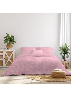 اشتري Comforter Set Queen Size All Season Everyday Use Bedding Set 100% Cotton 3 Pieces 1 Comforter 2 Pillow Covers  Pink Paisley Cotton Pink Paisley 160 x 220cm في السعودية