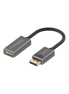 Buy Promate DisplayPort to HDMI Adapter with 4k Resolution, Nylon Cable and Uni-Directional Display, MediaLink-DP Black in UAE