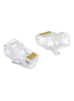 Buy 100-Piece Cat 6 RJ 45 Cable Connector Clear in UAE