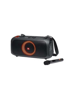 Buy Portable Party Speaker With Built-In Lights And Wireless Mic Black in UAE