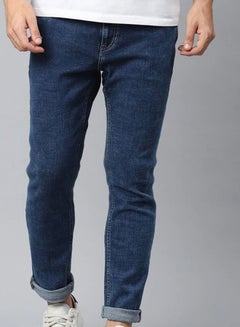Buy Skinny Fit Mid-Rise Jeans Navy Blue in UAE