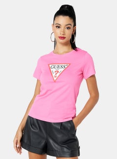 Buy Basic Logo T-Shirt Pink in Saudi Arabia