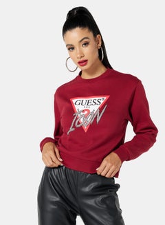 Buy Icon Logo Sweatshirt Maroon in UAE