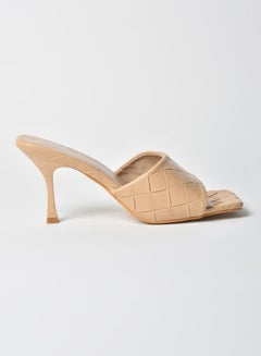 Buy Stylish Heeled Sandals Beige in Saudi Arabia