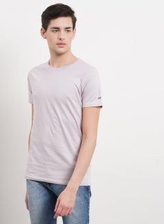 Buy Casual Round Neck T-Shirt Light Grey in Saudi Arabia