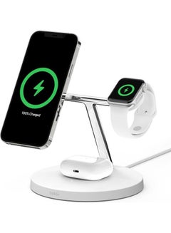Buy 15W Boost Charge Pro 3-In-1 Wireless Fast Charger With MagSafe White in Saudi Arabia