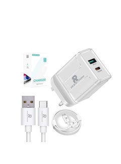 Buy USB Type-C Charger for iPhone 13/12/11 Pro Max X/XR/XS/8/SE 2020/iPad/Samsung S20/Huawei P40/P30 White in Saudi Arabia