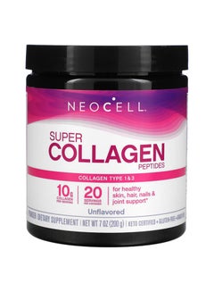 Buy Super Collagen Peptides Powder Type 1 And 3 200g Unflavored in UAE