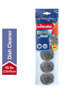 Buy 5-Piece Inox Metallic Spiral Dish Washing Scourer Silver ‎10.5 x 2.5 x 11cm in Saudi Arabia