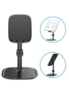 Buy Universal Mobile Phone Stand Holder Aluminum Alloy Desktop Stand for iPhone, Samsung, iPad, Xiaomi, Tablet Black in Saudi Arabia