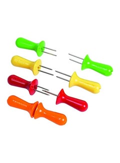 Buy 8-Piece Corn Cob Holder Set Multicolour 3 x 11.5 x 21.5cm in Saudi Arabia