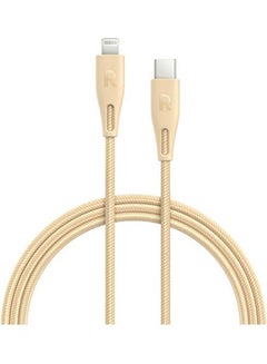 Buy MFi Certified RPCB1018 TypeC To Lightning Cable Gold in Saudi Arabia