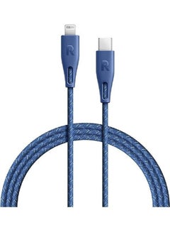 Buy RP-CB1018 Type-C To Lightning Cable 2m Nylon Blue in Saudi Arabia