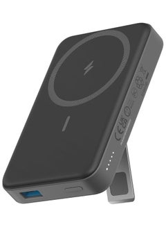 Buy 10000 mAh Foldable Magnetic Wireless Power Bank Portable Charger 20W Black in Saudi Arabia